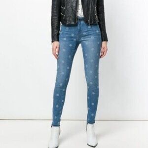 Michael Michael Kors Womens Blue Selma Skinny Polka Dot Jeans Size: 0 - NWT